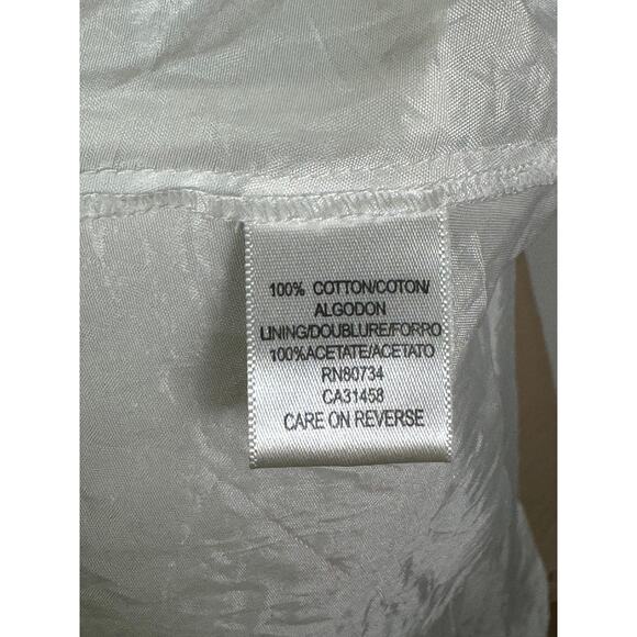 BCBGMAXAZARIA Tan and White Striped Floral Sequin Dress, Size 2 - Picture 8 of 8